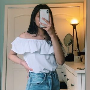 white off the shoulder top